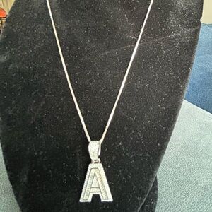 1.5 CTW Moissanite “A” Necklace/925 Sterling Silver Chain - NWT